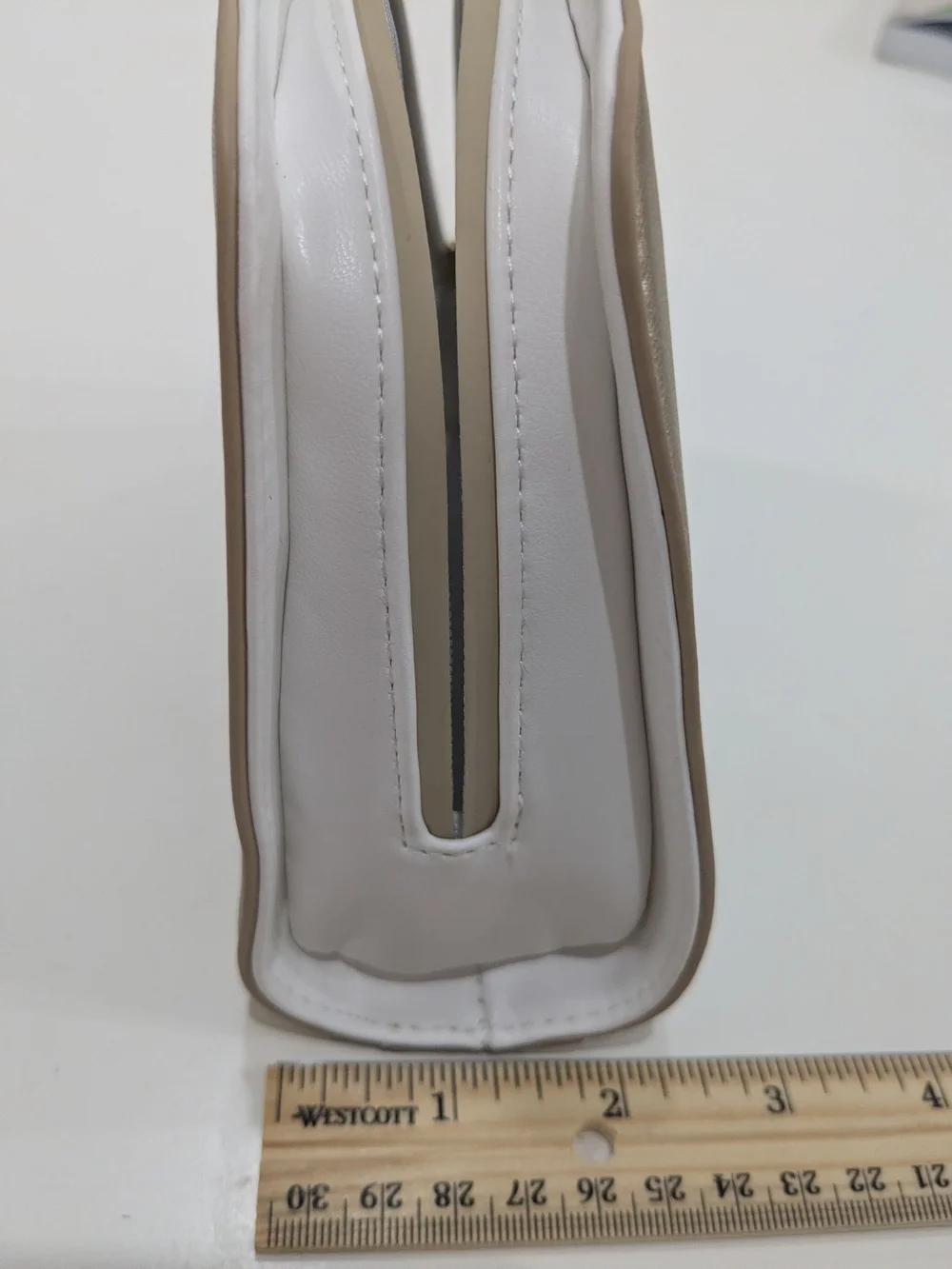 Valmont Champagne Gold White Zip Pouch Clutch Cosmetic